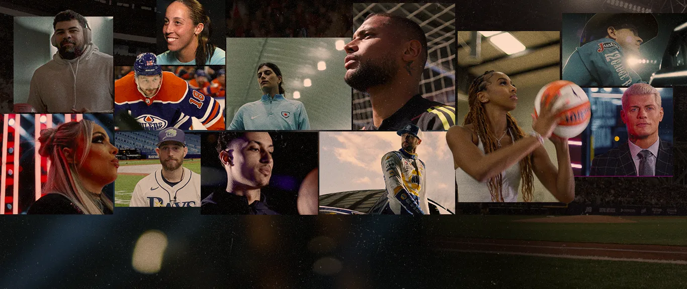 Collage of athletes from various sports leagues and organizations